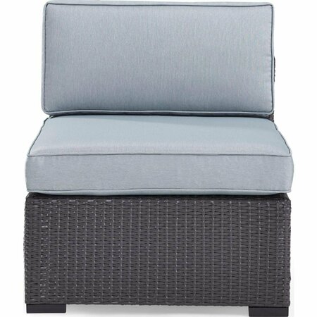 CROSLEY Biscayne Armless Chair with Mist Cushions KO70125BR-MI
